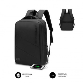 subblim city backpack mochila para portatil 15.6, poliester oxford, negra