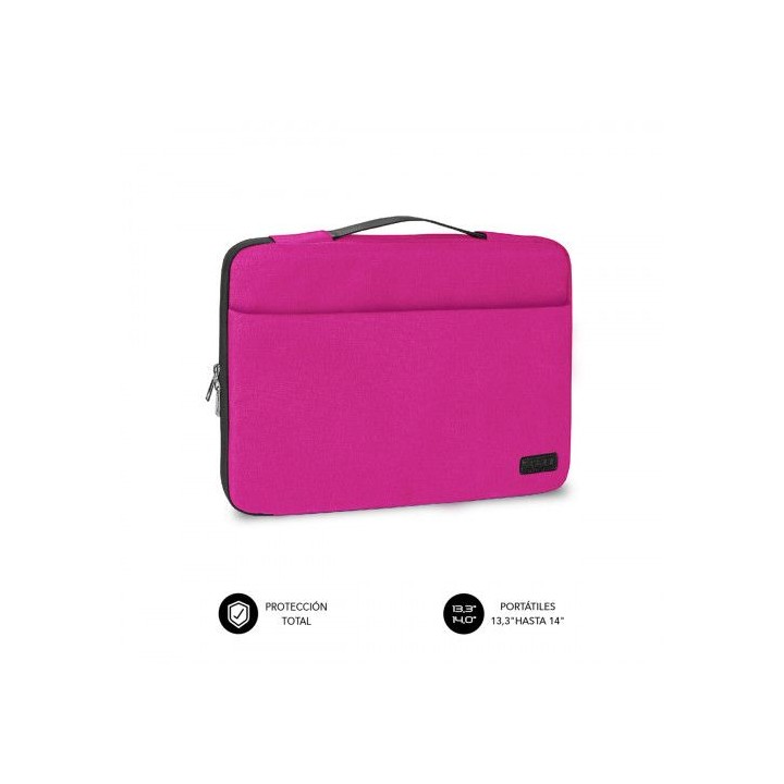 subblim funda ordenador elegant laptop sleeve 13,3-14 pink