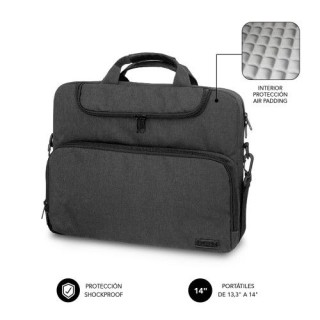 subblim maletin ordenador air padding laptop bag 13,3-14 gris oscuro