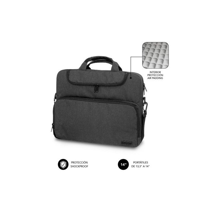 subblim maletin ordenador air padding laptop bag 13,3-14 gris oscuro