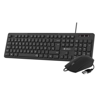 subblim teclado ergonomico y raton combo business slim silencioso con cable usb