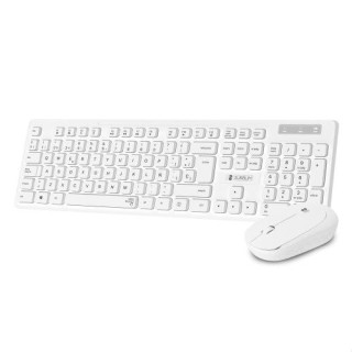 subblim teclado ergonomico y raton combo business slim silencioso inalambrico 2.4g blanco