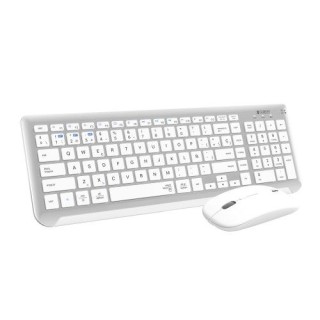 subblim teclado con raton bluetooth + 2.4g combo dual prestige extendido plata/blanco