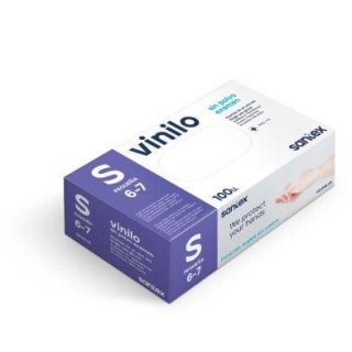 c. 100 guantes santex vinilo s/polvo t.p transp