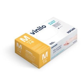 c. 100 guantes santex vinilo s/polvo t.m transp