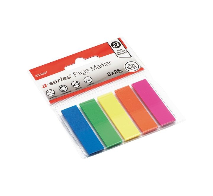 paq. 5 indice adh. a-series 12x44mm stdo neon