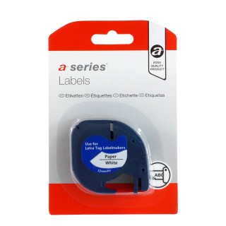 cinta a-series comp dymo letratag 12mm ng/bl 91200