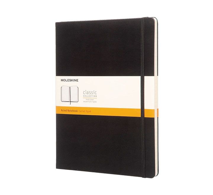 cuad. moleskine t.dura 19x25cm xl horiz. negro