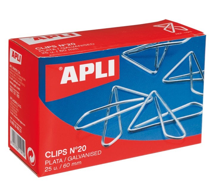 caja 25 clips apli mariposa nÂº20 galvaniz