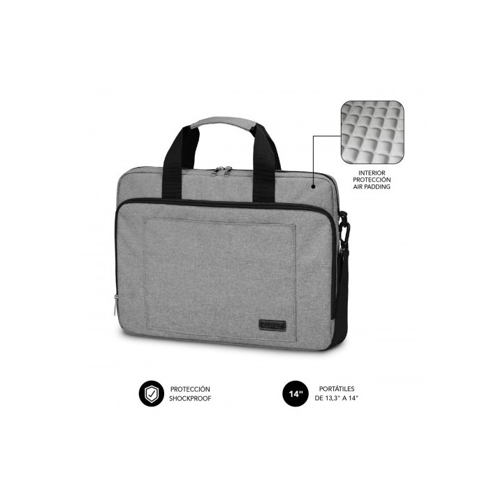 subblim maletin ordenador air padding laptop bag 13,3-14 grey