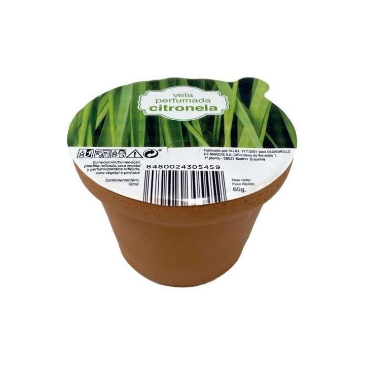 vela perfumada citronela terracota
