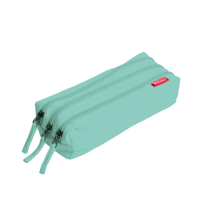 estuche enri 3 cremalleras verde azulado