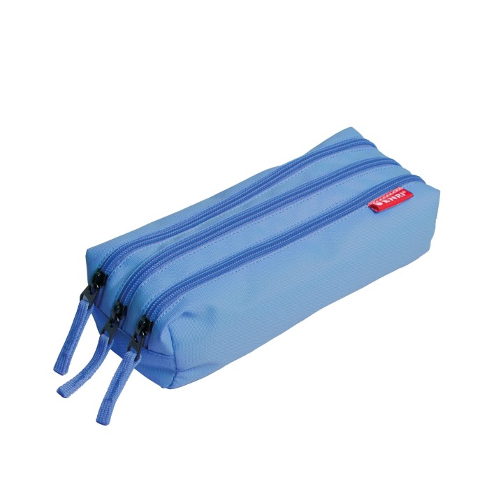 estuche enri 3 cremalleras azul