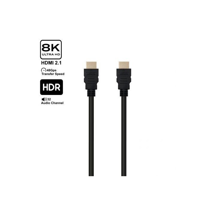 ewent ultra high speed hdmi 2.1 cable with ethernet, black, m/m 8,0m, 8k@60hz, hdr