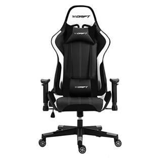 drift dr175 silla para videojuegos universal asiento acolchado negro, blanco