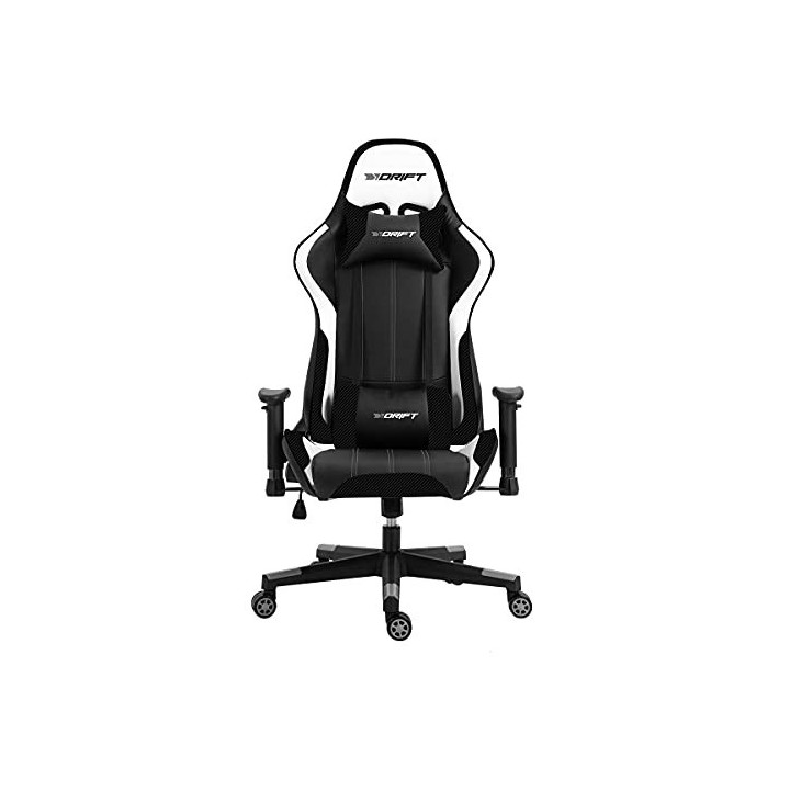 drift dr175 silla para videojuegos universal asiento acolchado negro, blanco