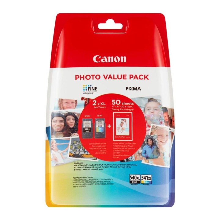 canon multipack canon pg - 540l - cl - 541xl + papel fotografico