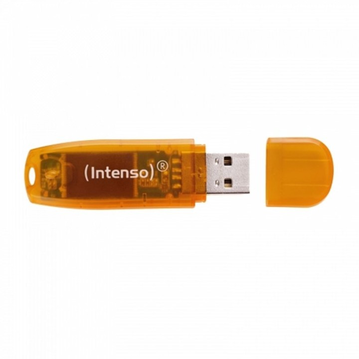 intenso 3502490 l?piz usb 2.0 rainbow 64gb naranja