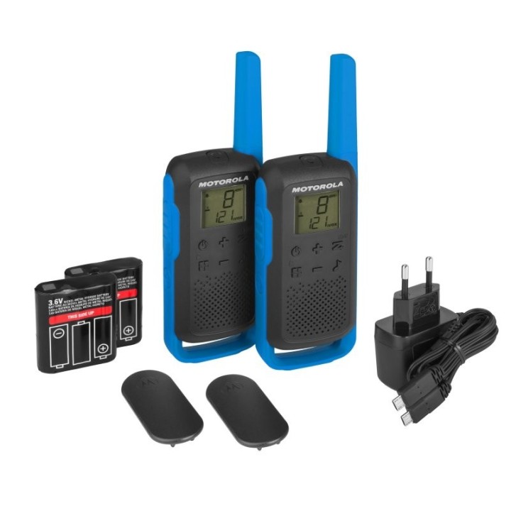 motorola t62 walkie talkie 8km 16ch azul duo