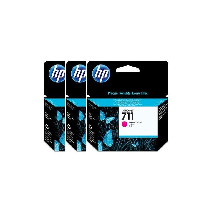 hp 711 pack 3 cartuchoss de tinta hp711 magenta (cz135a)