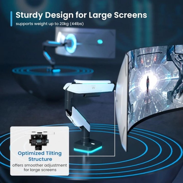 ewent ew1509 soporte monitor 0-49 con luces rgb