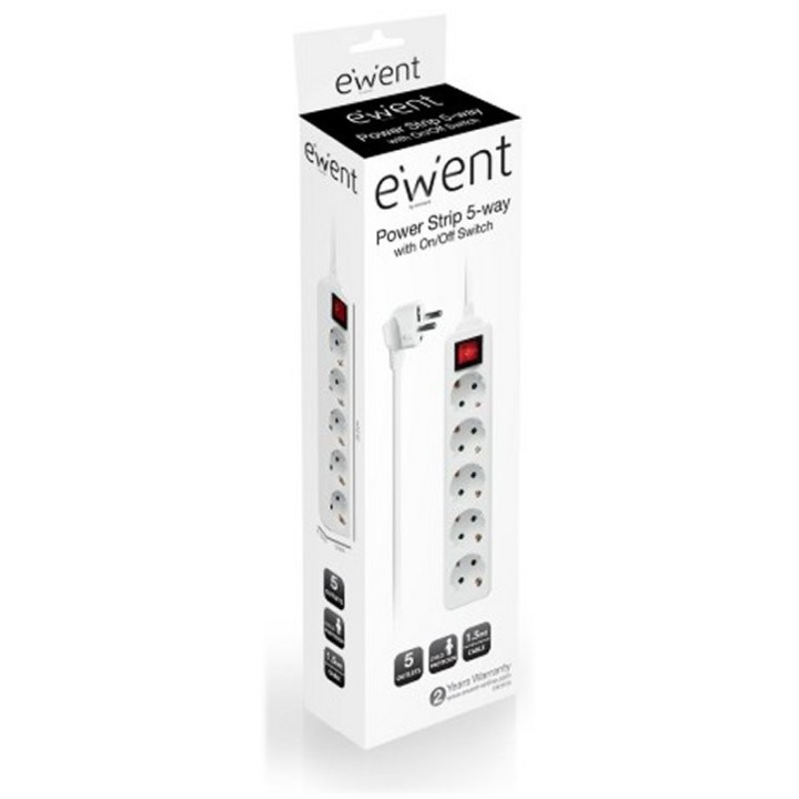 ewent ew3916  regleta 5 tomas / 1 interruptor 1.5m