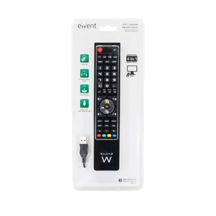 ewent ew1570 mando tv 4 en 1 programable x cable