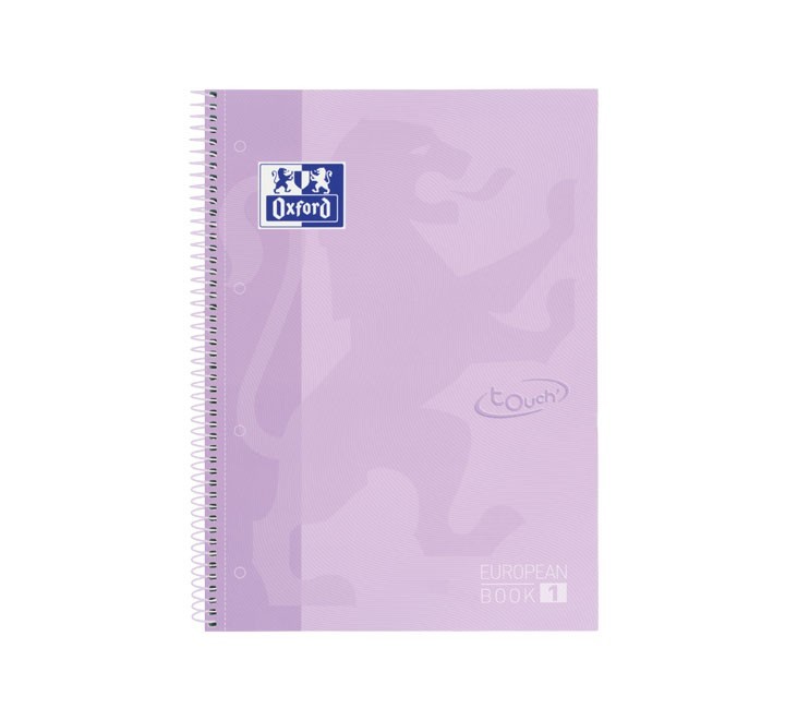 cuad. oxford ebook 1 touch a4 80h 5x5 malva pastel