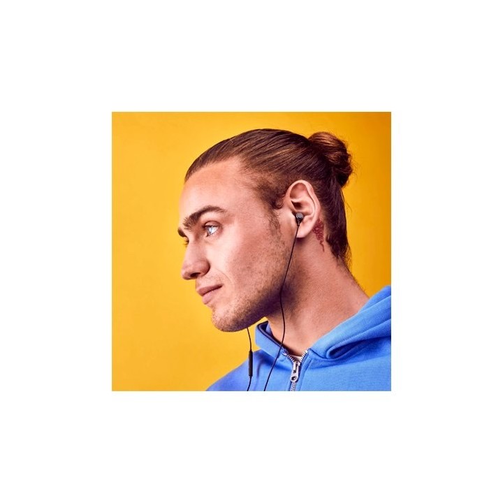 auriculares con cable metallized negro microfono jack3 5mm aluminio plasticoreciclado