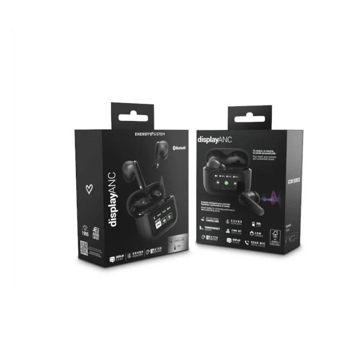 energy sistem auriculares display anc graphite tw