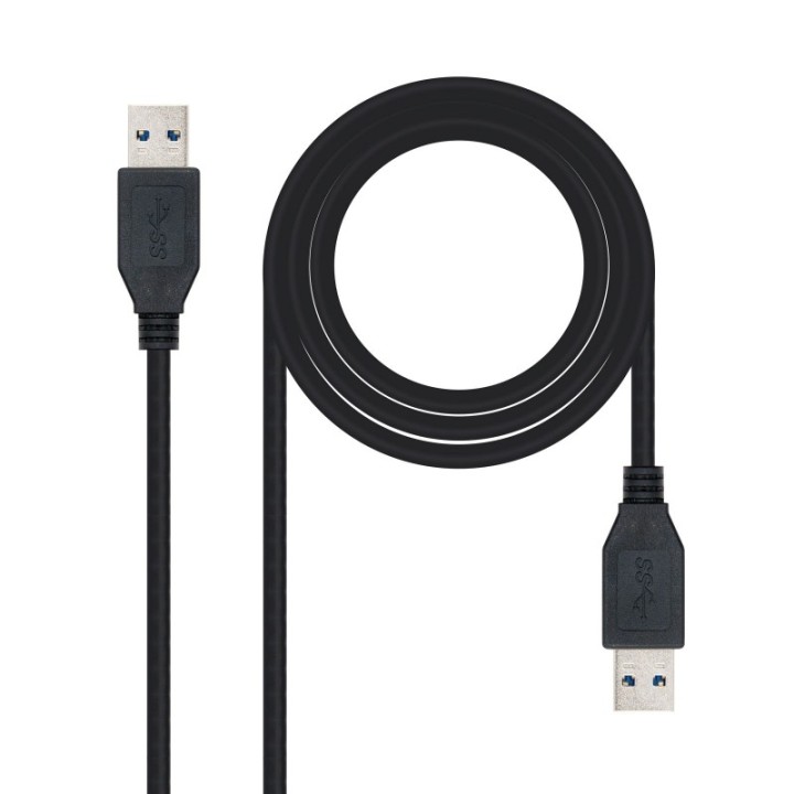 nanocable cable usb 3.0, tipo a/m-a/m, negro, 1m