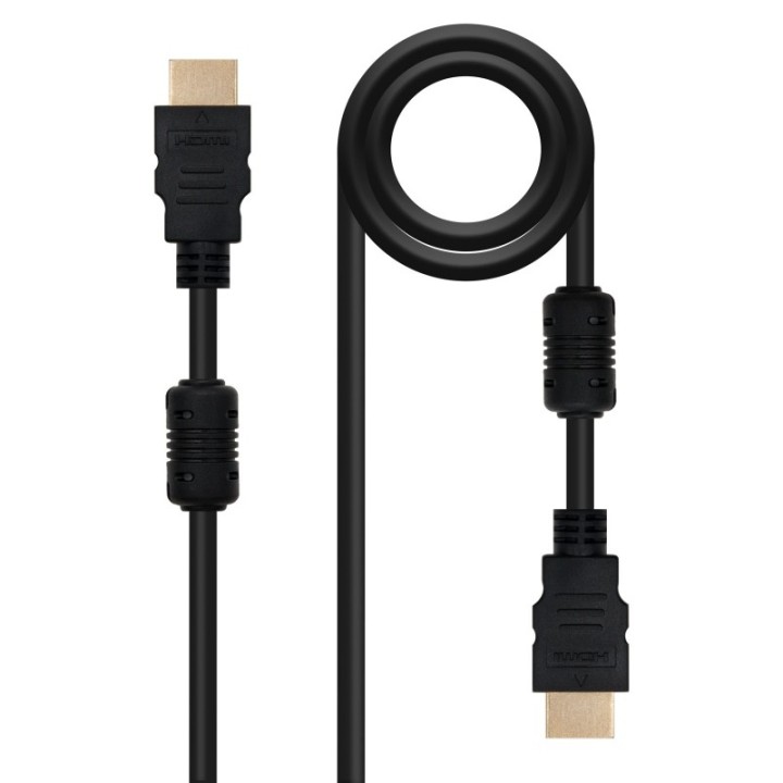 nanocable cable hdmi con ferrita, m-m, negro, 1.8m