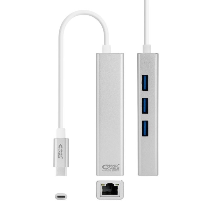 nanocable conversor usb-c ethernet +3xusb 3.0