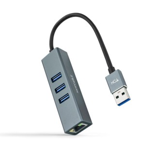nanocable conversor usb 3.0 ethernet + 3xusb 3.0