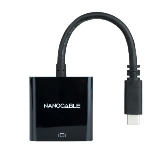 nanocable conversor usb-c/m a vga/h negro 10cm