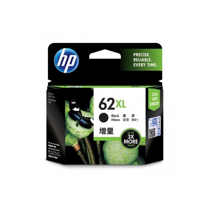 hp 62xl cartucho de tinta hp62xl negro (c2p05ae)