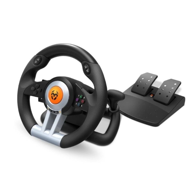 krom juego de volante y pedales k-wheel multip.