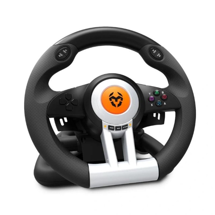 krom juego de volante y pedales k-wheel multip.