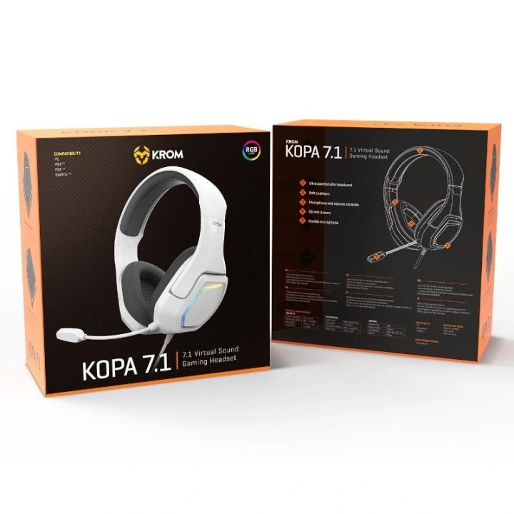 krom kopa auriculares gaming 7.1 virtual blanc