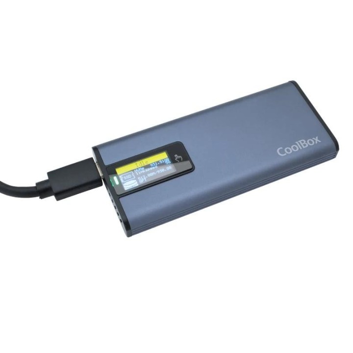 coolbox caja ssd m.2 nvme/sata lcd minichase ps32