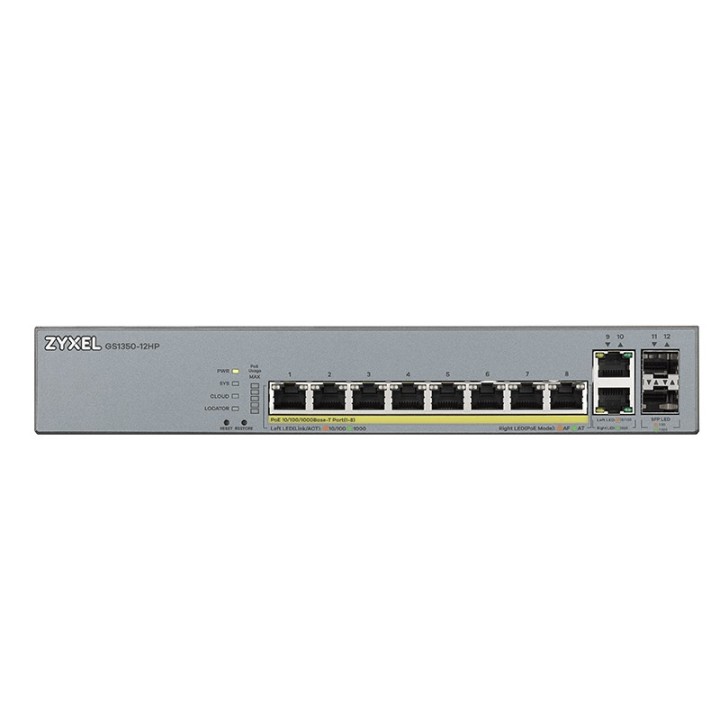 zyxel gs1350-12hp switch 10xgb poe 2xsfp 130w