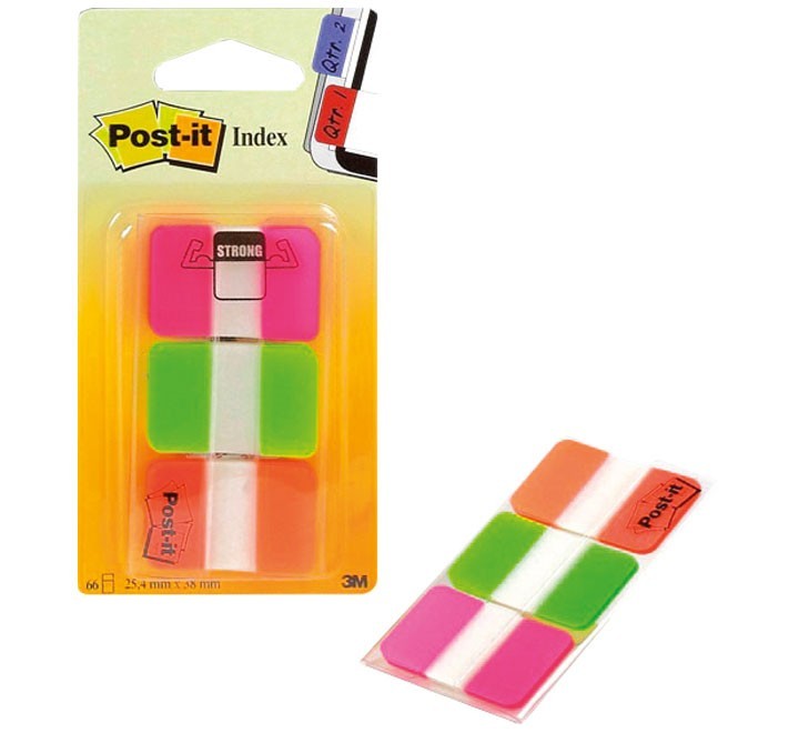 pack 3 disp. indices post-it rigidos med ros+ve+na