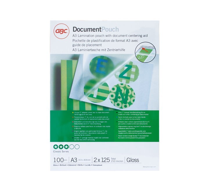 gbc c.100 bols plast 303x426 a3 125mic. 3200725