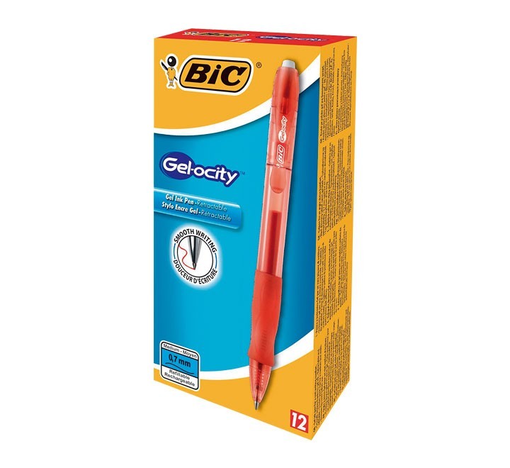 roller retr. bic gelocity gel 0.7 mm. rojo  829159