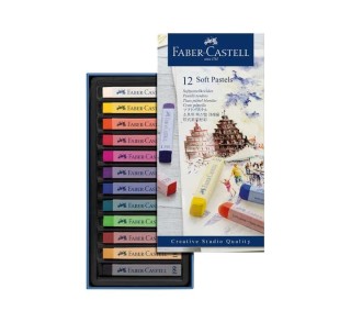 estuche 12 tizas pasteles blandos faber castell