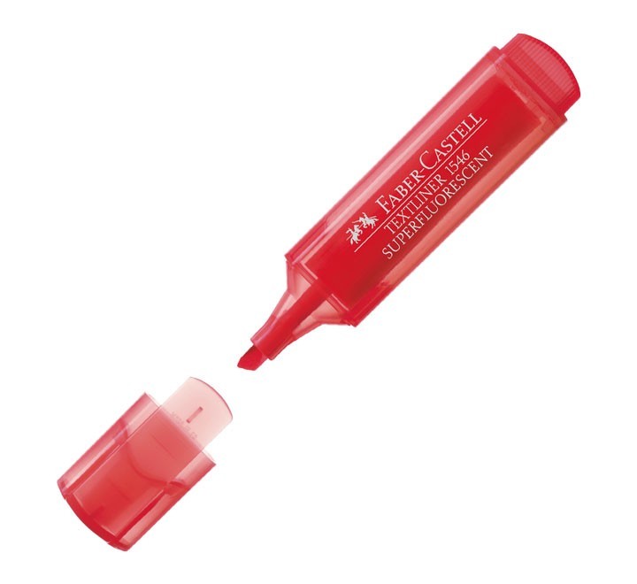 fluor faber castell textliner 1546 transl. rojo