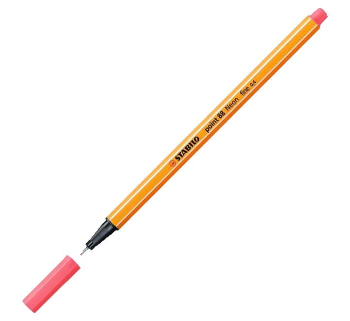 rotulador stabilo point 88 0.4mm rojo neon