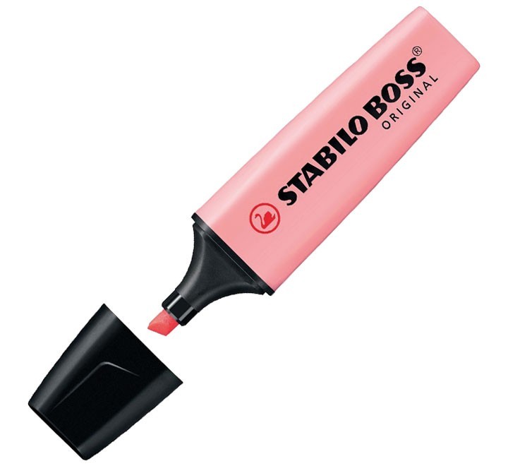 marcador stabilo boss pastel rubor rosa 70/129