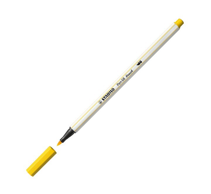 rotulador stabilo pen 68 brush 44 amarillo