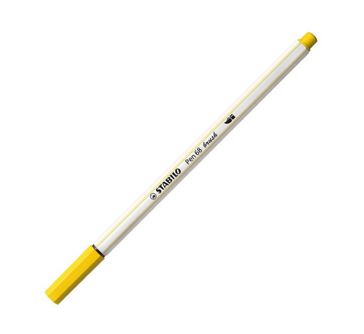 rotulador stabilo pen 68 brush 44 amarillo